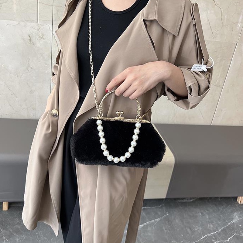 Túi Đeo Chéo Phối Lông Thời Trang Cho Nữ