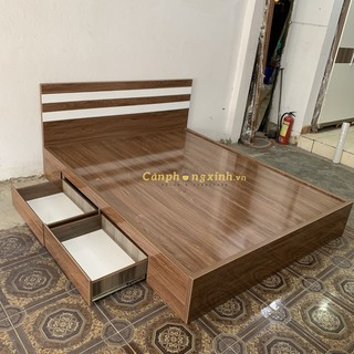 [Freeship HCM] Giường ngủ gỗ cn MDF 2 hộc kéo CPX-G25