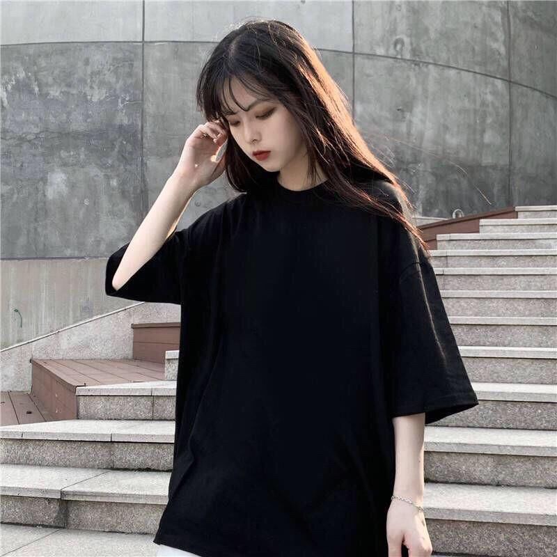 Áo thun nam nữ trơn nhiều màu tay lỡ chất Cotton phông Unisex form rộng oversize