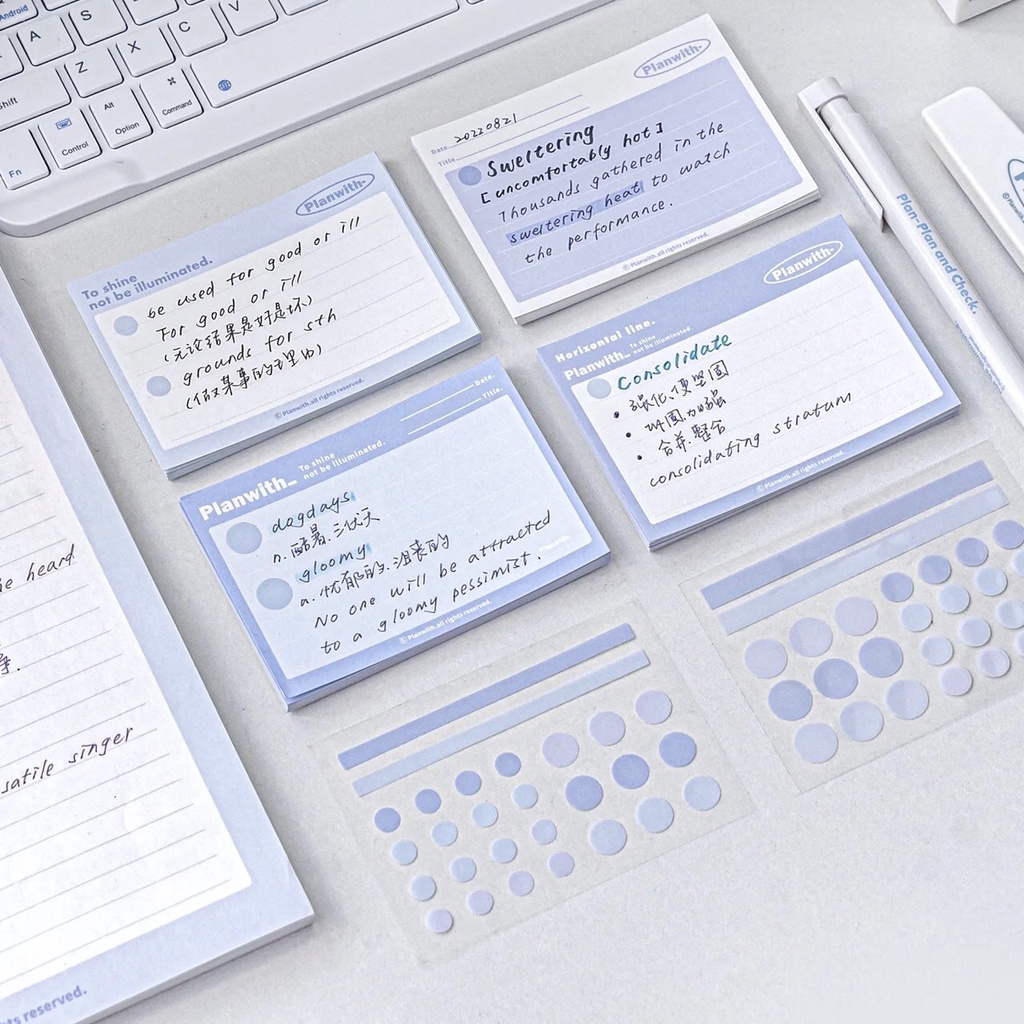 Giấy note Learning card Planwith Enhance tặng kèm sticker