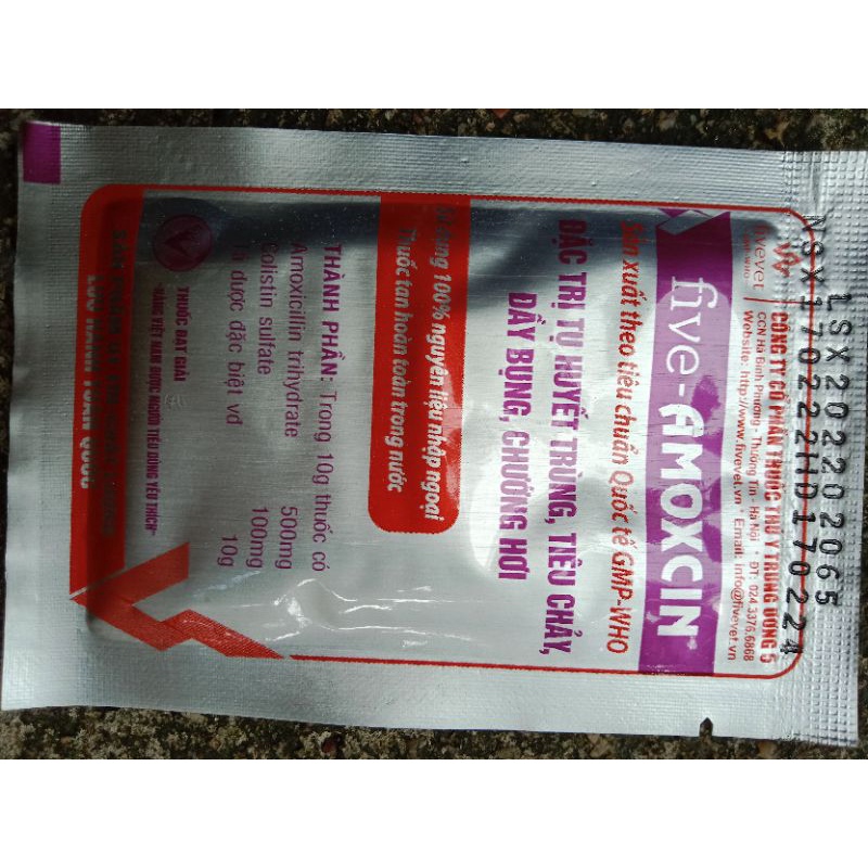 3 gói amox 10g amoxcin colistin cho chó mèo chim gà đá chọi vịt ngan dê thỏ cừu lợn heo thú y tiêu cháy phân xanh trắng