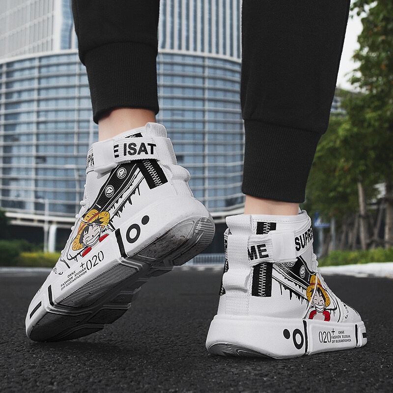 Giày Thể Thao Cổ Cao Thoáng Khí In Họa Tiết Hoạt Hình anime Thời Trang Cho Gia Đình