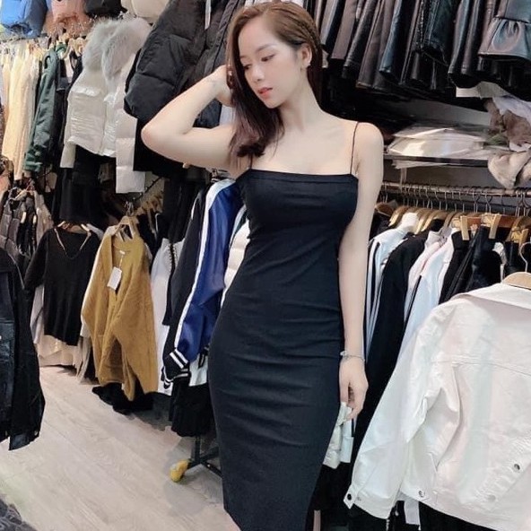 [Mã FATHANG5 giảm 10K đơn 50K] Váy Hai Dây Bún Body Dự Tiệc Siêu Xinh, Đầm Nữ 2S Dáng Ôm Body Chất Cotton Zip Đẹp