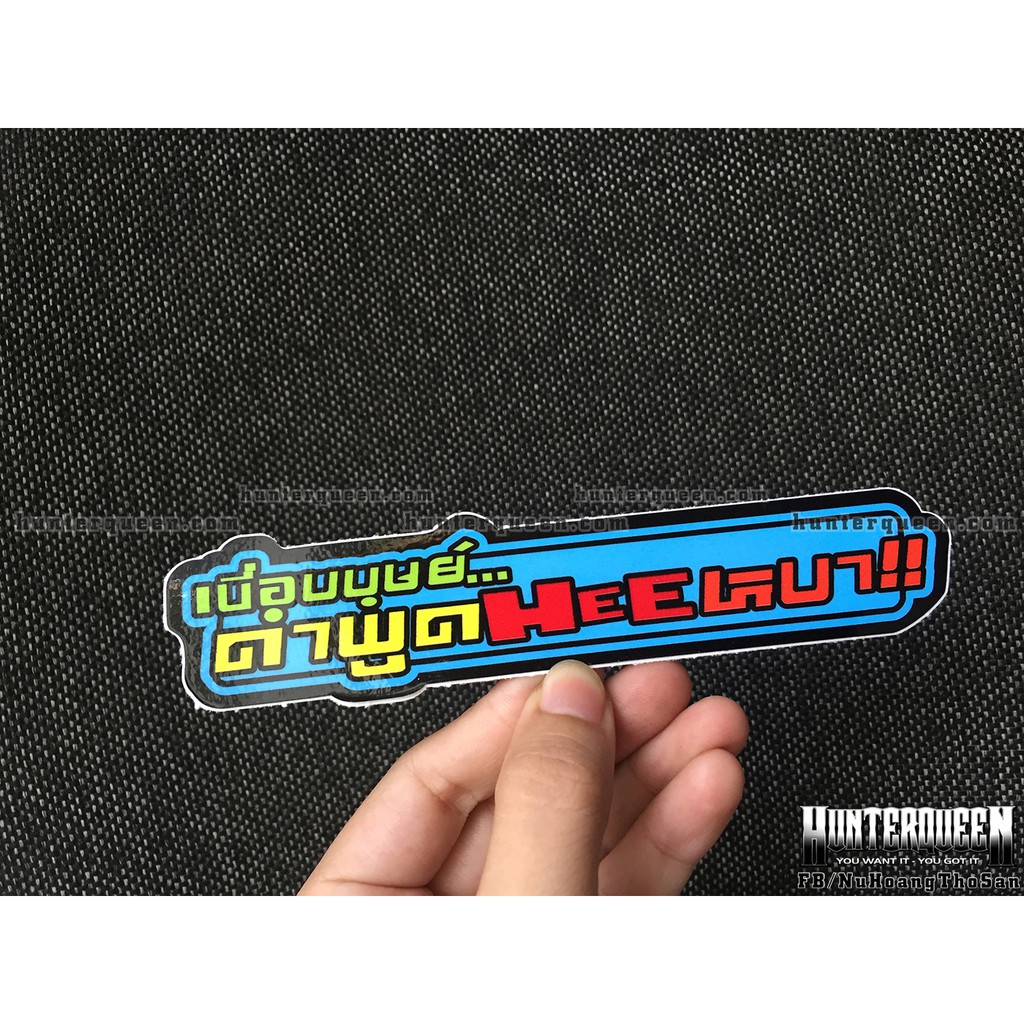 Logo chữ thái 7 màu. Sticker Thái, hình dán chống nước. Tem trang trí xe máy, vali, nón bảo hiểm, điện thoại, laptop…
