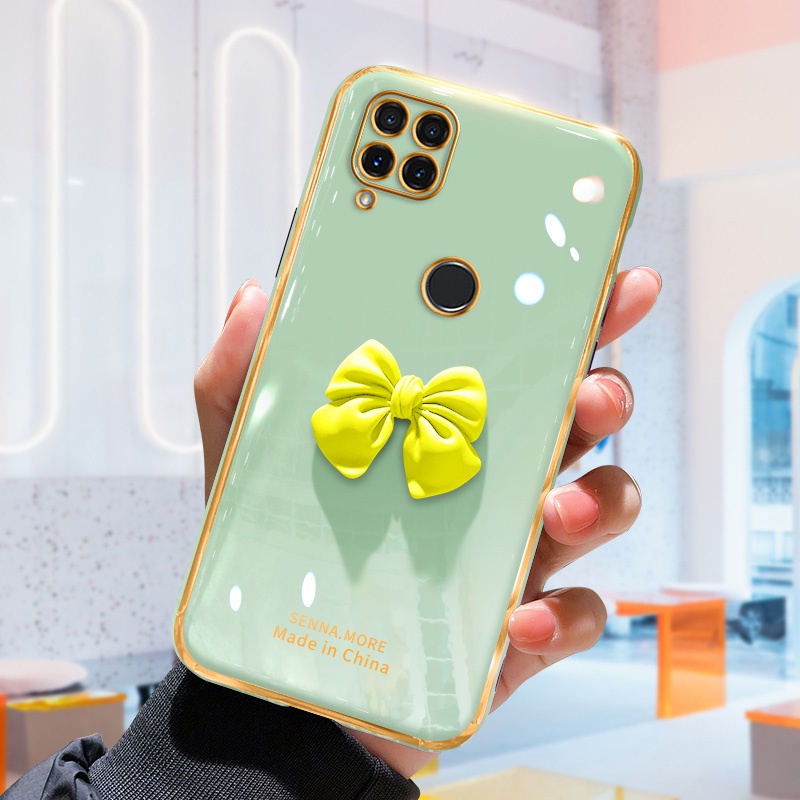 Ốp Điện Thoại Đính Nơ 3D Sang Trọng Cho OPPO A5S A3S A12 A15 A54 F9 F11 Pro A9 A5 2020 A92 A52 A53 A94 A16 A12E Reno 2 3 4 5