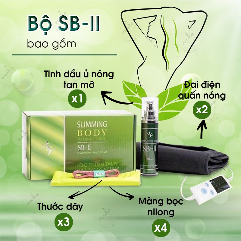 Bộ đai ủ nóng Slimming Body cải tiếng, đánh tan mỡ, săn chắc da.( Chính hãng)