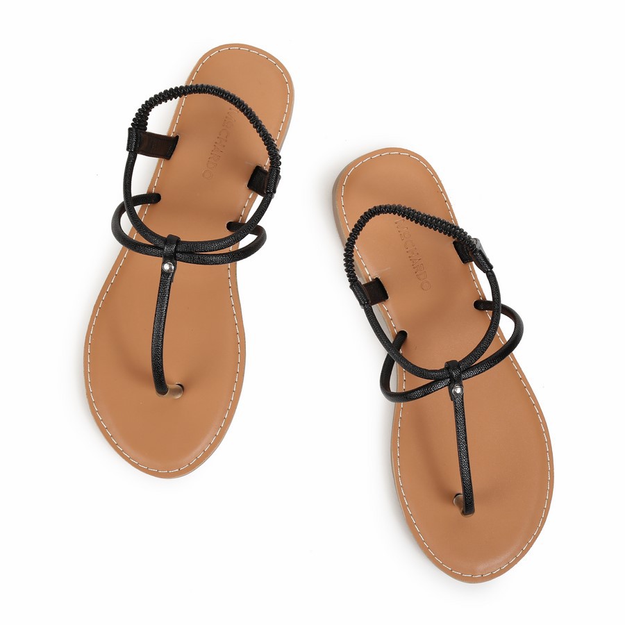 [Mã BMINC50 giảm 10% đơn 99K] Mochardo - Sandal bệt dây bún quai chun AG-24 Đen