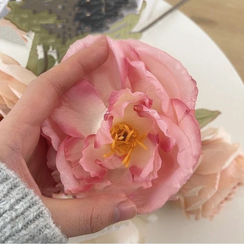 1 Bó Hoa Hồng Giả 50cm Phong Cách Châu Âu Trang Trí Tiệc Cưới