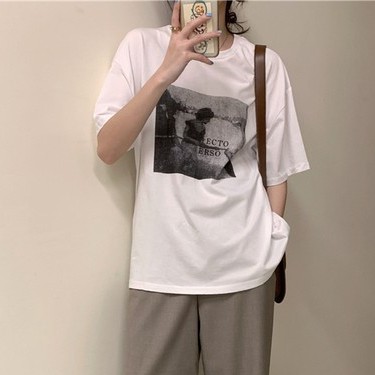 NZN Áo Thun Tay Ngắn Cổ Tròn In Hình Thời Trang Phong Cách Cá Tính