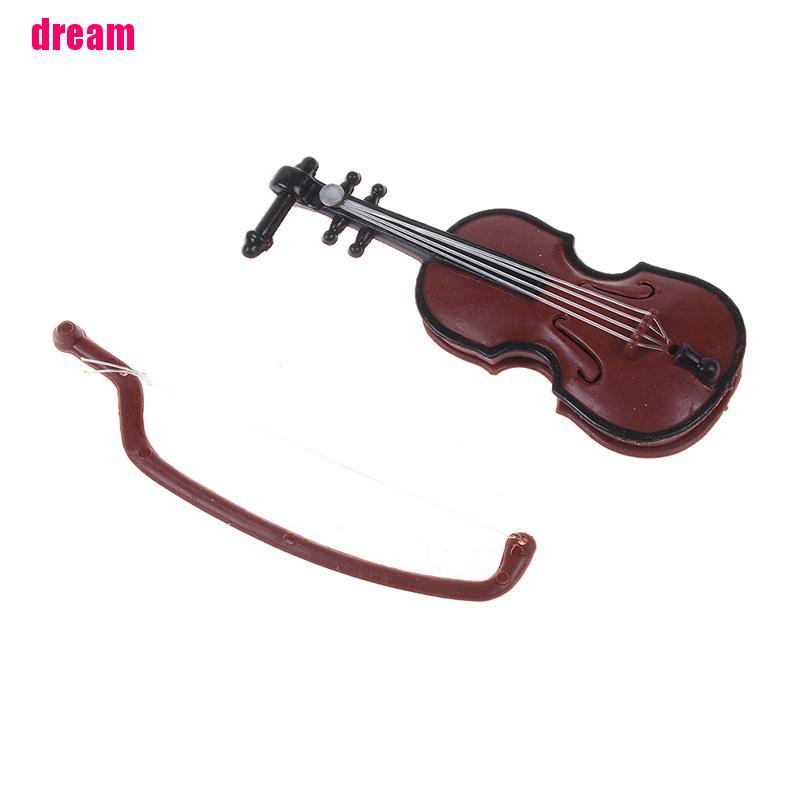 Bộ 2 Mô Hình Đàn Violin Mini Bằng Nhựa Dùng Trang Trí Nhà Búp Bê DIY
