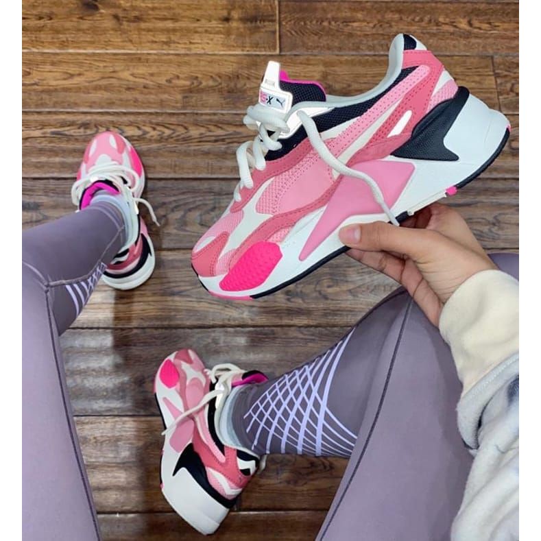 Giày Puma RS-X3 Chính Hãng FREESHIP Puma RS-X3 Puzzle White Pink - Giày Sneaker Thể Thao Nữ Puma - Simple Sneaker