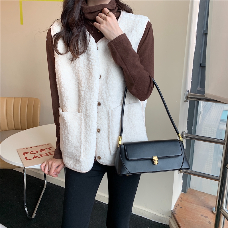 Túi IELGY đeo vai da nhân tạo màu trơn phong cách Hàn Nhật thời trang cho nữ