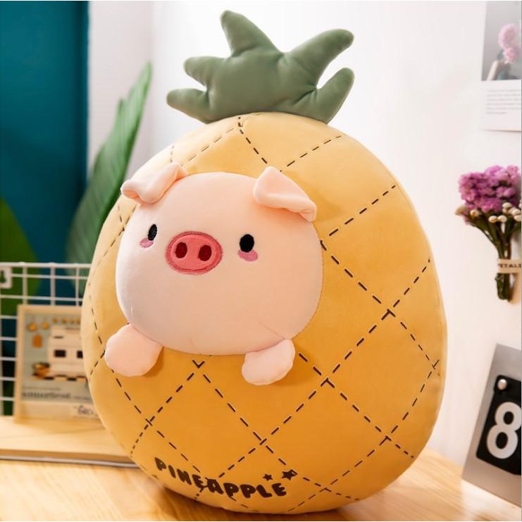 Gấu Bông Trái Cây Qủa Dứa Hình Mặt Thú Cưng Size 30cm- 45cm