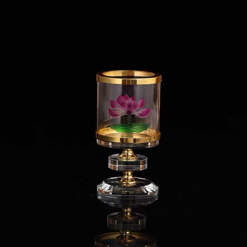 Chân nến hoa sen thủy tinh - Văn phòng phẩm Nhơn Phát