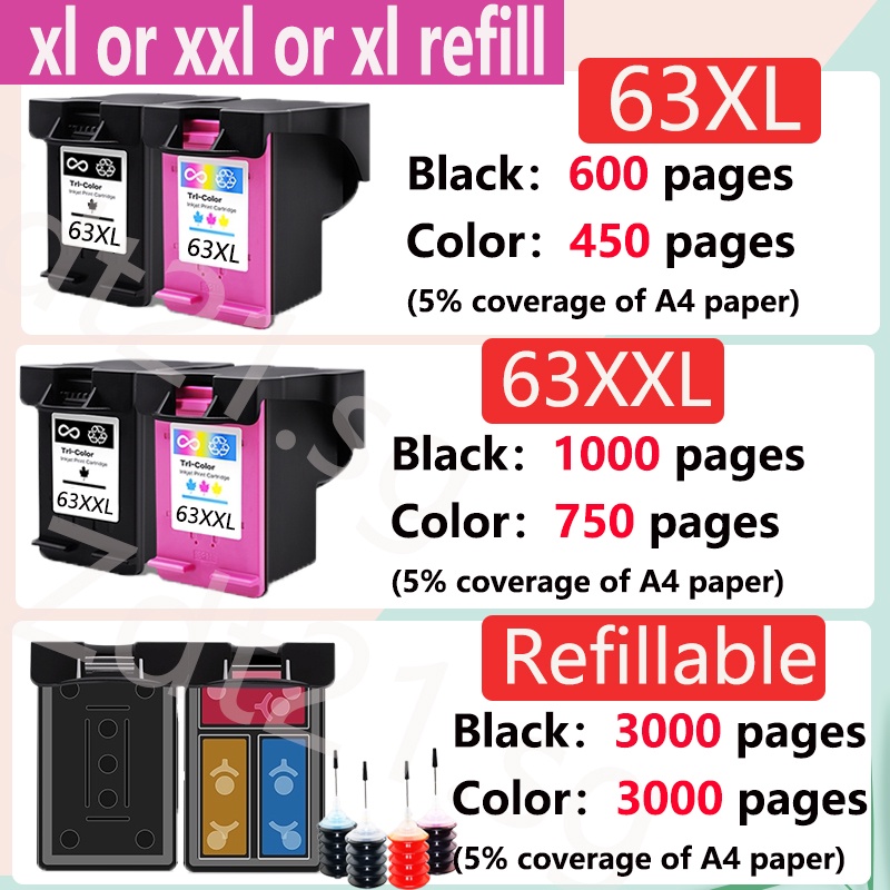 Hộp Đựng Mực HP 63XL HP 63XL HP 63XL HP 63 HP 63 Black HP 63 5220 2620