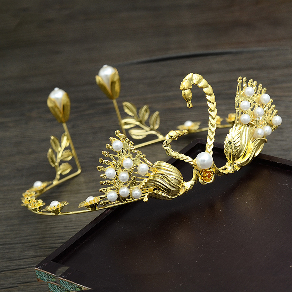 Cài tóc hình vương miện đính đá nhân tạo sang trọng thời trang dành cho nữ