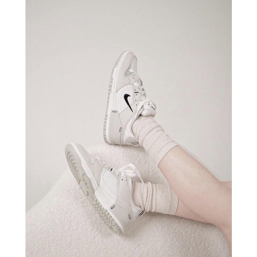 Giày Air Jordan cổ thấp Dunk Low Disrupt 2 Pale Ivory trắng đen