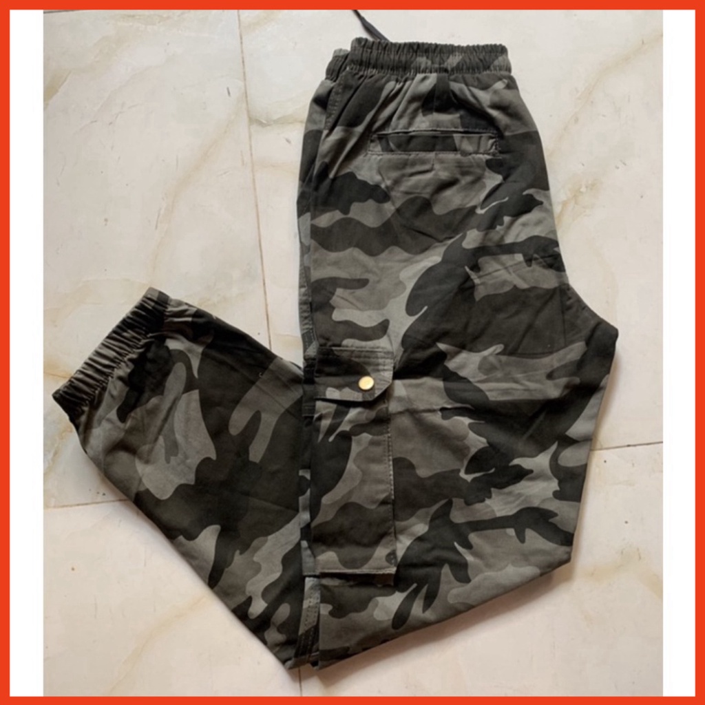 ♦Quần jogger kaki rằn ri - lính nam túi hộp loại 1