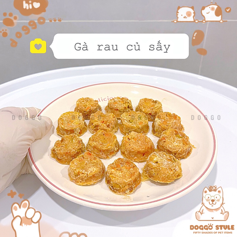 Treat Bánh Thưởng Cho Chó Mèo Phi Lê Gà Trộn Rau Củ Sấy Khô DOGGOSTYLE Homemade Không Chất Bảo Quản 50G