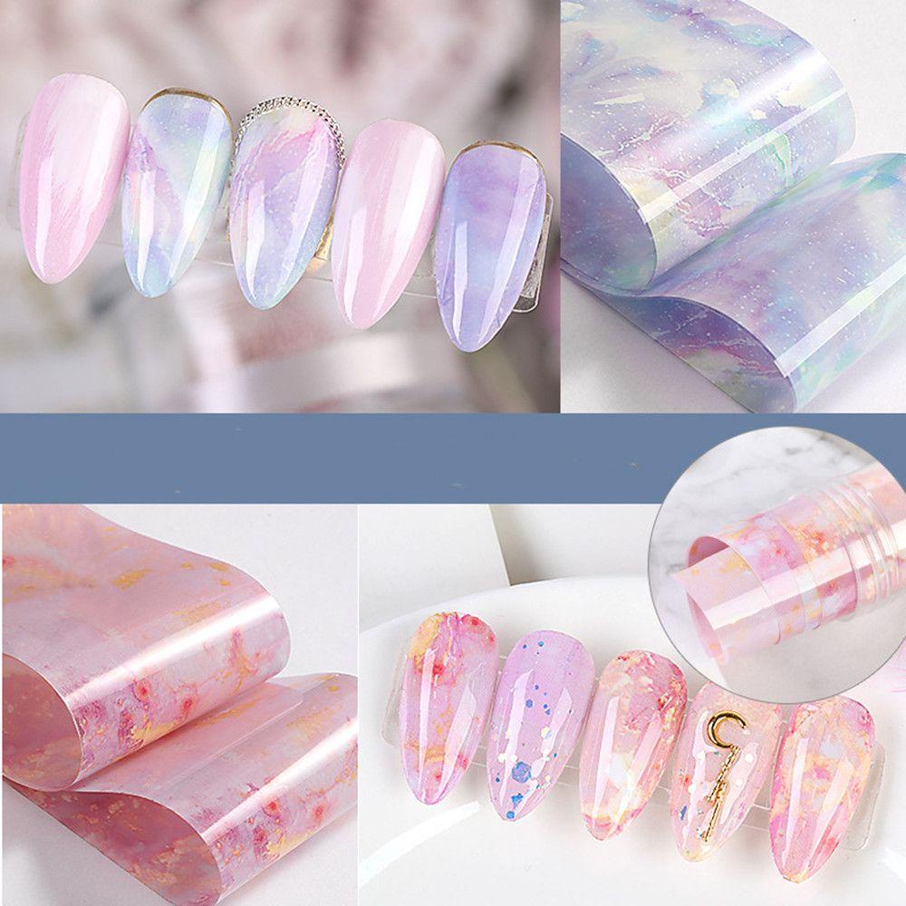 FUTURE 1 Box Unique Nail Art Paper Retro Pink Blue Foils Paper Decoration Sticker Beauty Water Slide Adehesive Starry sky Tools Marble Series Nail Art Transfer Sticker