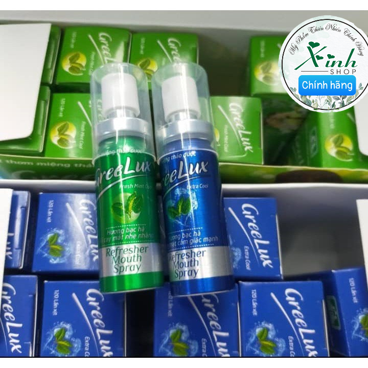 Xịt thơm miệng Greelux Thảo Dược chai 12ml - nước khử mùi hôi miệng gree lux bạc hà bình mini