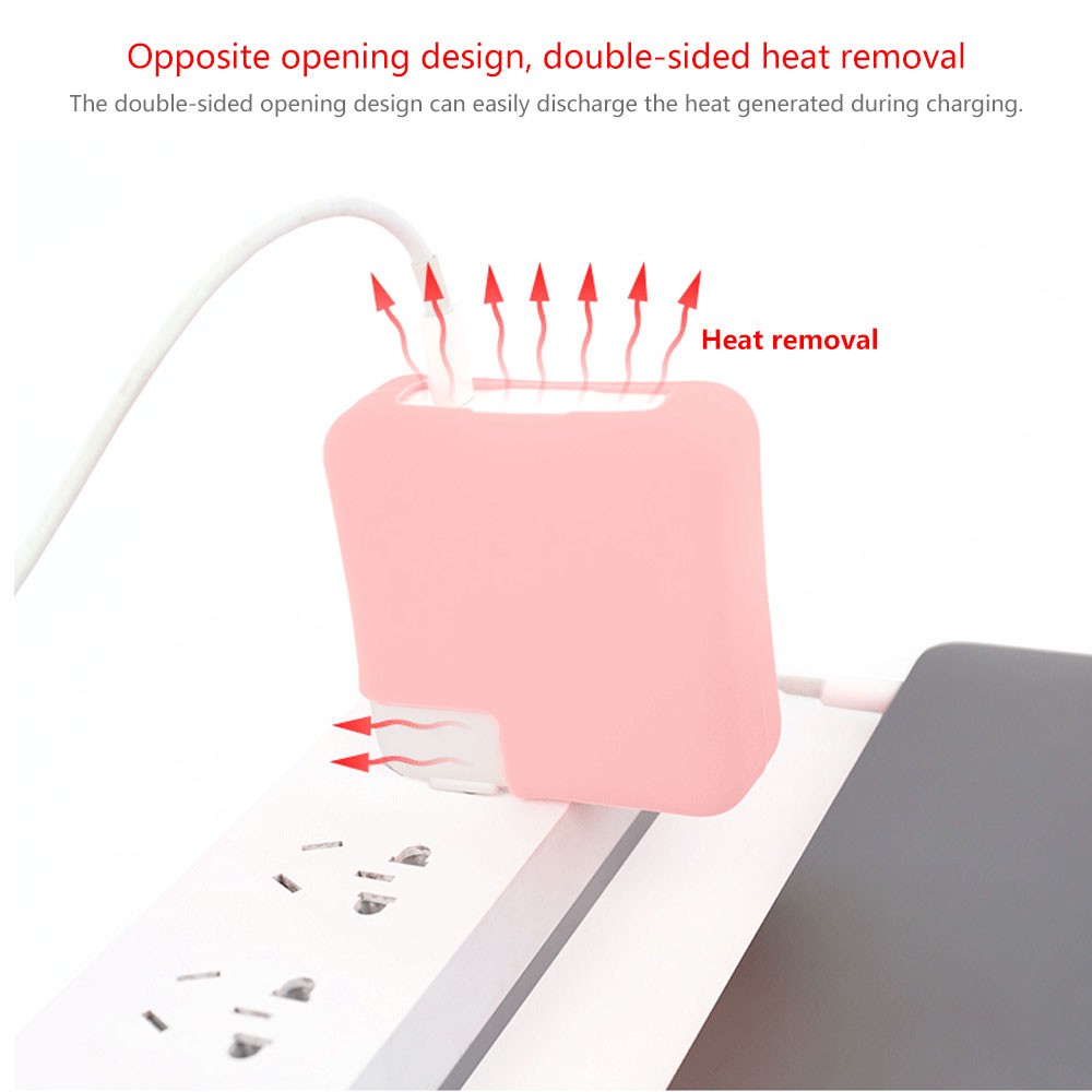 Hộp Sạc Bằng Silicone Siêu Mỏng Cho Macbook Air / Pro changer ultra-thin power protection sleeve Apple MacBook Charger cover