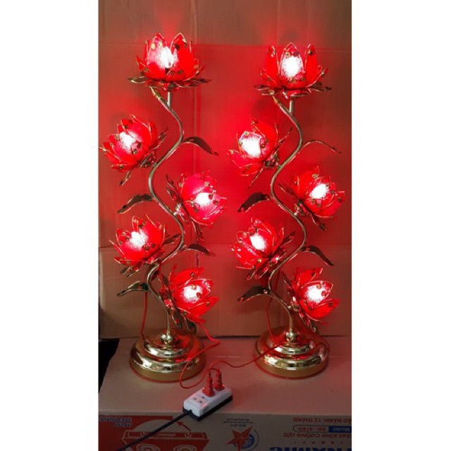 Đèn thờ hoa sen 5 bông 75 cm