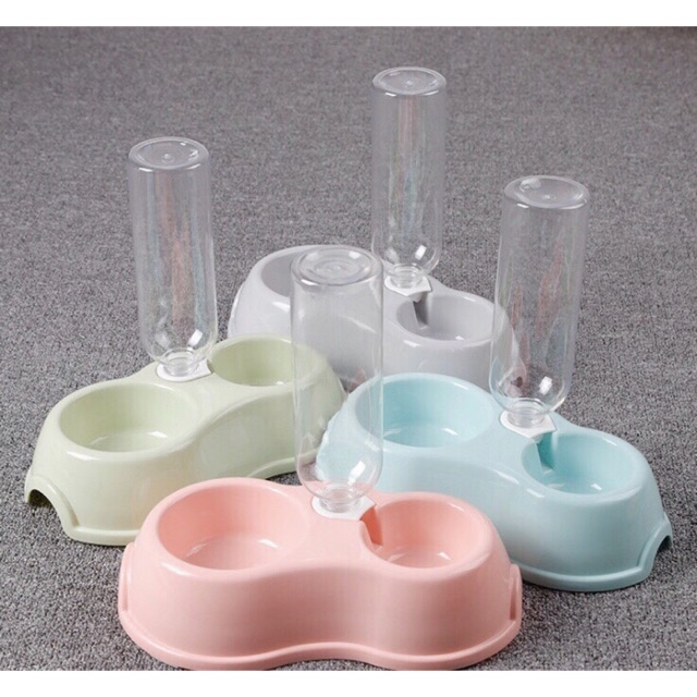 Bát ăn đôi kèm bình nước tiện lợi cho thú cưng