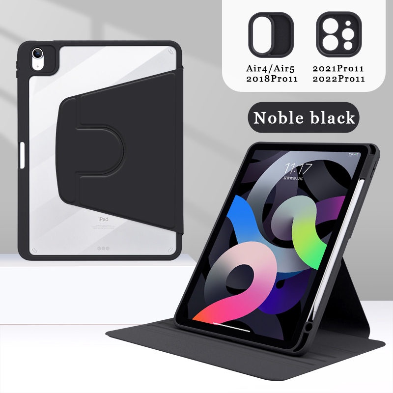 New 360° Ốp Máy Tính Bảng Trong Suốt Dạng Đứng Bảo Vệ Toàn Diện Cho iPad Air5 Air4 8th 7th 6th 10.2 Mini6