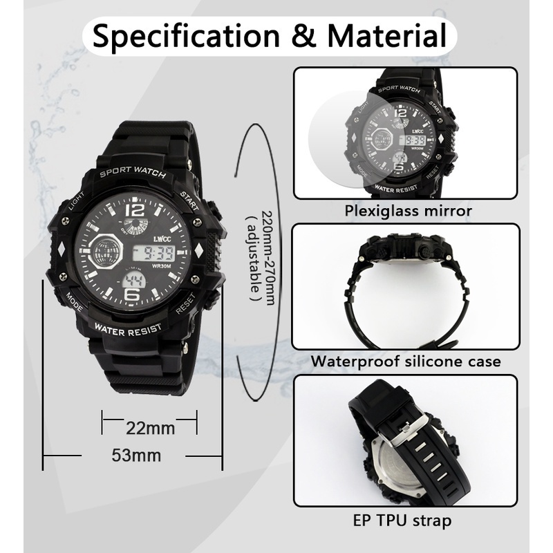 Đồng hồ bơi thời trang Đồng hồ đeo tay đa chức năng chống thấm nước 30M | BigBuy360 - bigbuy360.vn