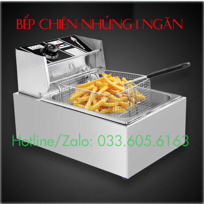 Bếp chiên nhúng 1 ngăn giá sỉ Nguồn điện 220V công suất 2500W nhiệt độ lên nhanh chiên đồ ngon