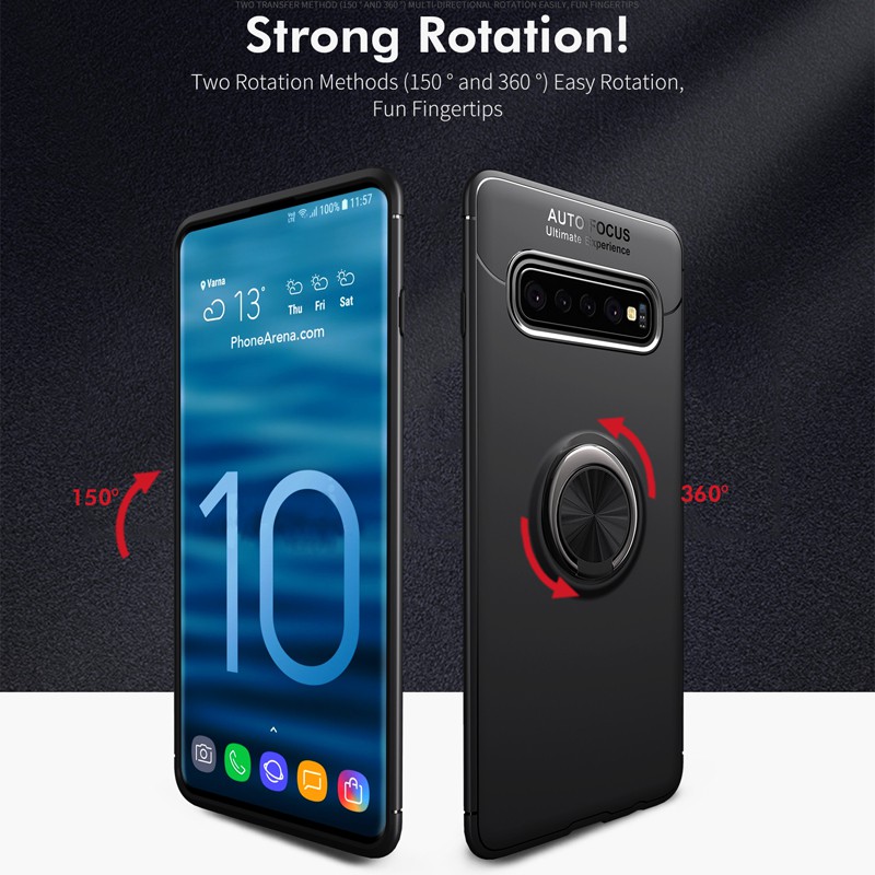 Ốp điện thoại dẻo silicon tích hợp giá đỡ vòng nhẫn dạng xoay cho Samsung Galaxy S9 S10 Plus S10E S8