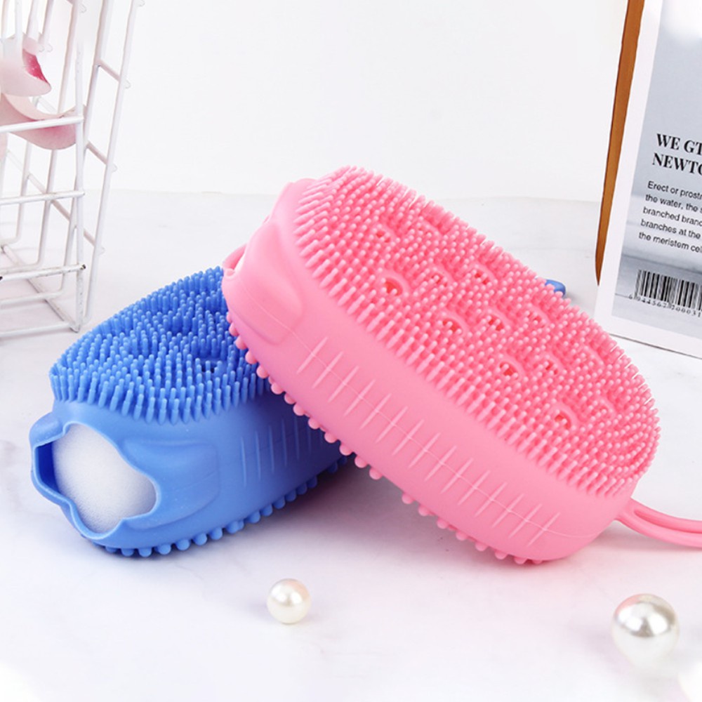 Bông Tắm 2 Mặt Silicon Tạo Bọt Tẩy Tế Bào Chết Nhanh Làm Sạch Sâu Và Massage Cơ Thể Hiệu Quả