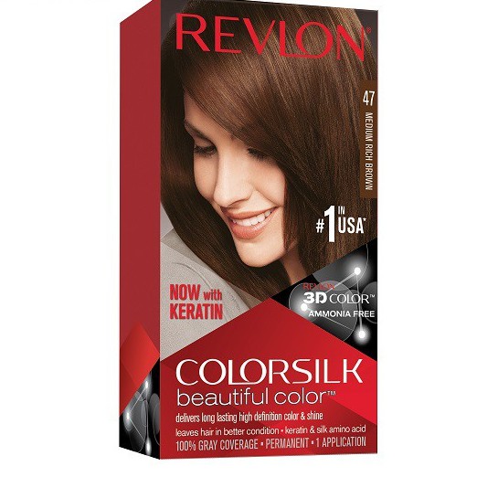 Thuốc Nhuộm Hộp Đỏ - Mẫu Mới- REVLON- Colorsilk Beautiful Color