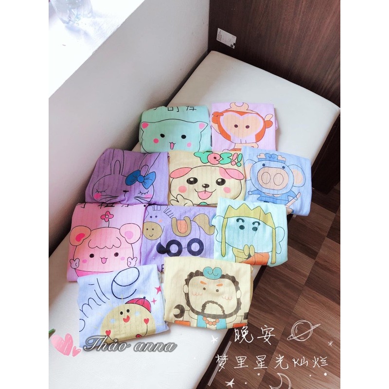 Bộ cộc tay cotton giấy mùa hè cho bé trai bé gái sơ sinh 3-14kg, nhiều màu - BO4