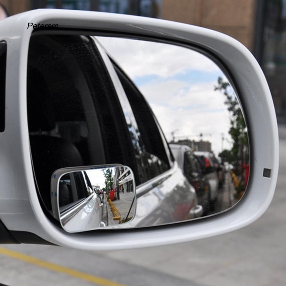 Bộ 2 gương cầu lồi nhỏ hỗ trợ quan sát điểm mù cho xe hơi hình chữ nhật kích thước 6.4x4.6cm