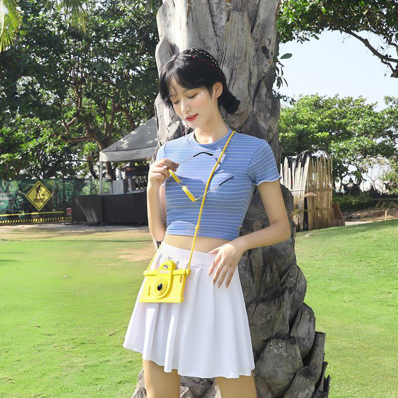 New Women's Swimwear Conservative Two-Piece Skirt Cover Belly Thin Small Chest Push up Female Sexy Korean Hot Spring Swimsuit | BigBuy360 - bigbuy360.vn