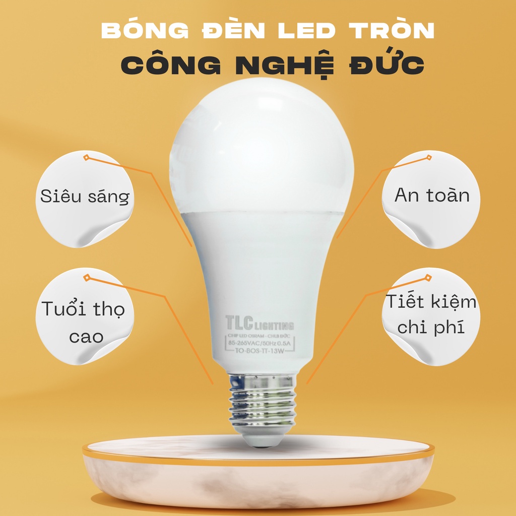 Đèn cầu thang đẹp,đèn led trang trí cầu thang,Bóng Đèn LED Búp OS TLC Siêu Sáng, Tiết Kiệm Điện, Áng Sáng Tốt Cho Mắt