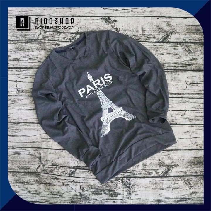 Áo thun nam tay dài hàn quốc tháp Paris cực đẹp mới RKL017 - áo phông nam dài tay đẹp Riooshop