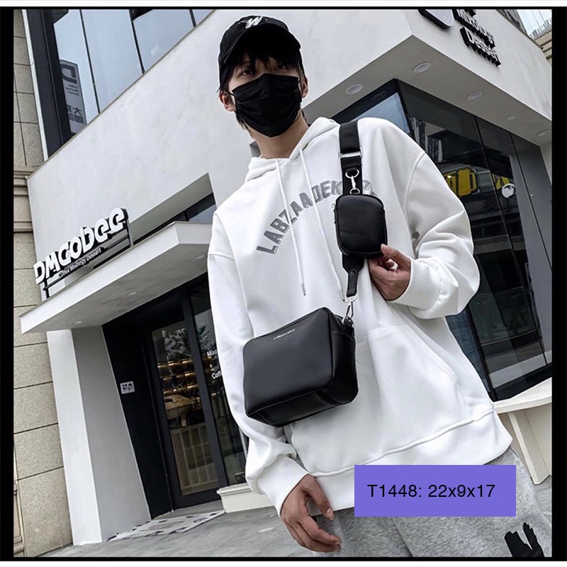 Túi xách tay đeo chéo unisex nam nữ da dáng hộp đi làm đi chơi phong cách hàn quốc T1448