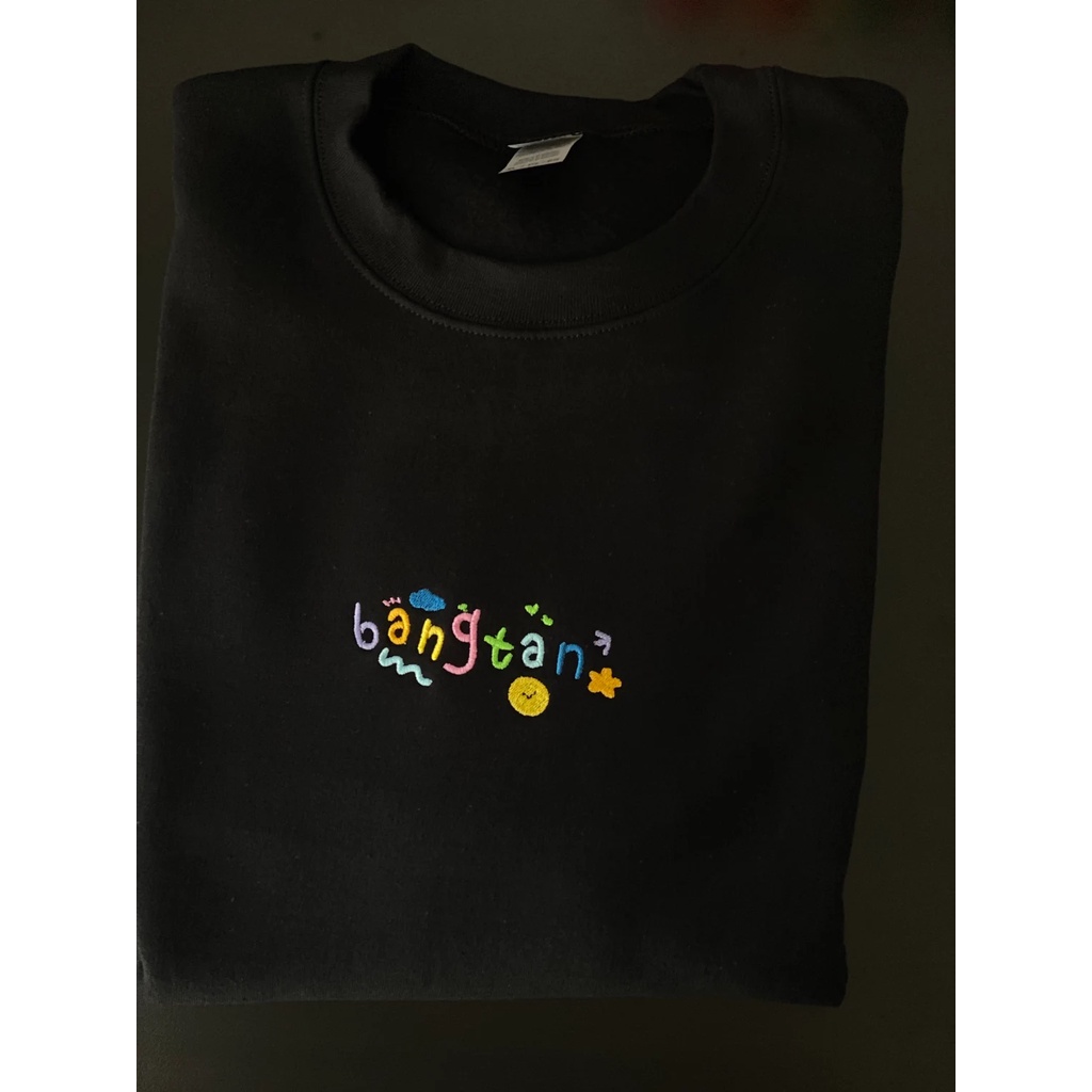 Áo Thun Tay Lỡ Form Rộng Thêu Chữ BANGTAN