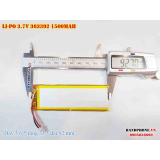 Pin Li-Po 3.7V 363392 1500mAh (Lithium Polyme) 3 Dây(3Pin) Cho Loa Bluetooth, Bàn Phím Bluetooth, Loa Xiaomi Square Box