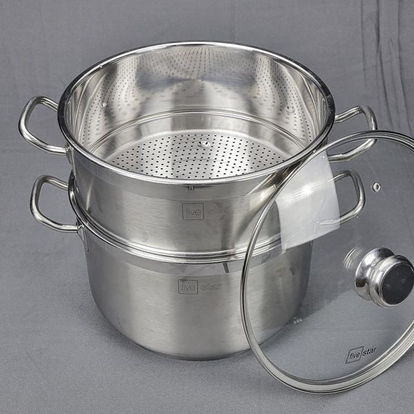 Bộ nồi và xửng hấp inox 3 đáy Five Star