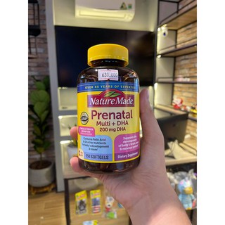 [Nhiều loại] Bổ bầu, Viên uống vitamin bà bầu Nature Made prenatal multi DHA 150v Date 2025