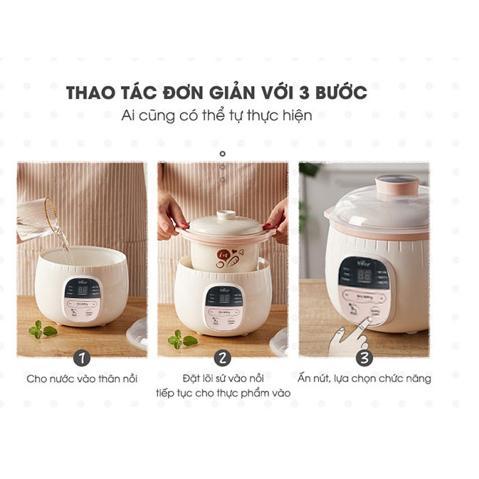 Nồi chưng yến Bear 0.8L