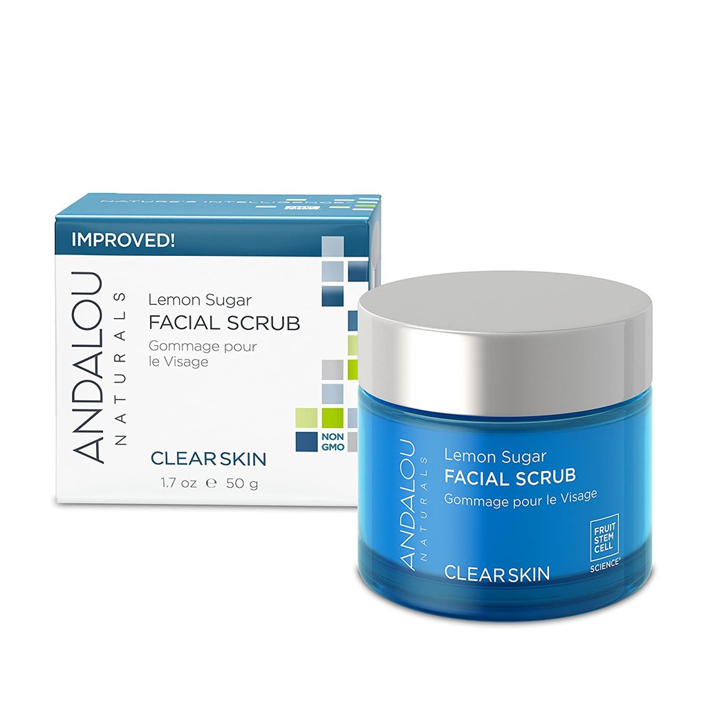 Andalou Naturals TẨY TẾ BÀO LEMON SUGAR FACIAL SCRUB dành cho da dầu