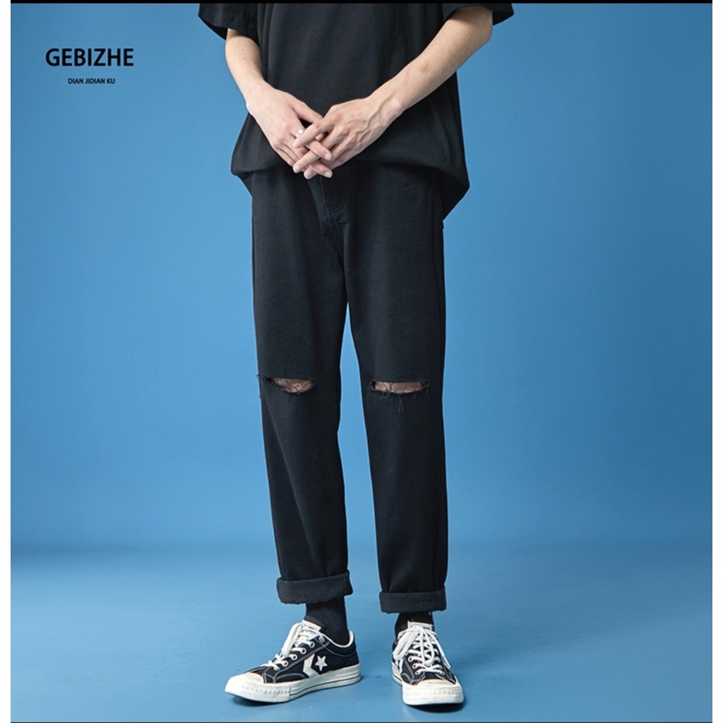 Quần jean baggy nam rách gối ống rộng đẹp cao cấp phong cách HÀN QUỐC HOT TREND