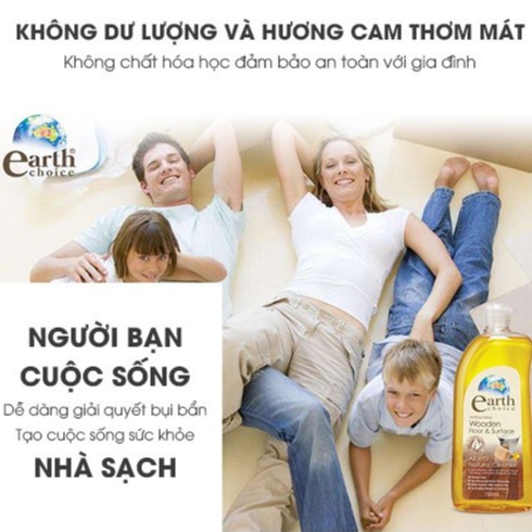 Nước lau sàn gỗ & đồ dùng nội thất gỗ gốc thực vật Earth Choice 750ml