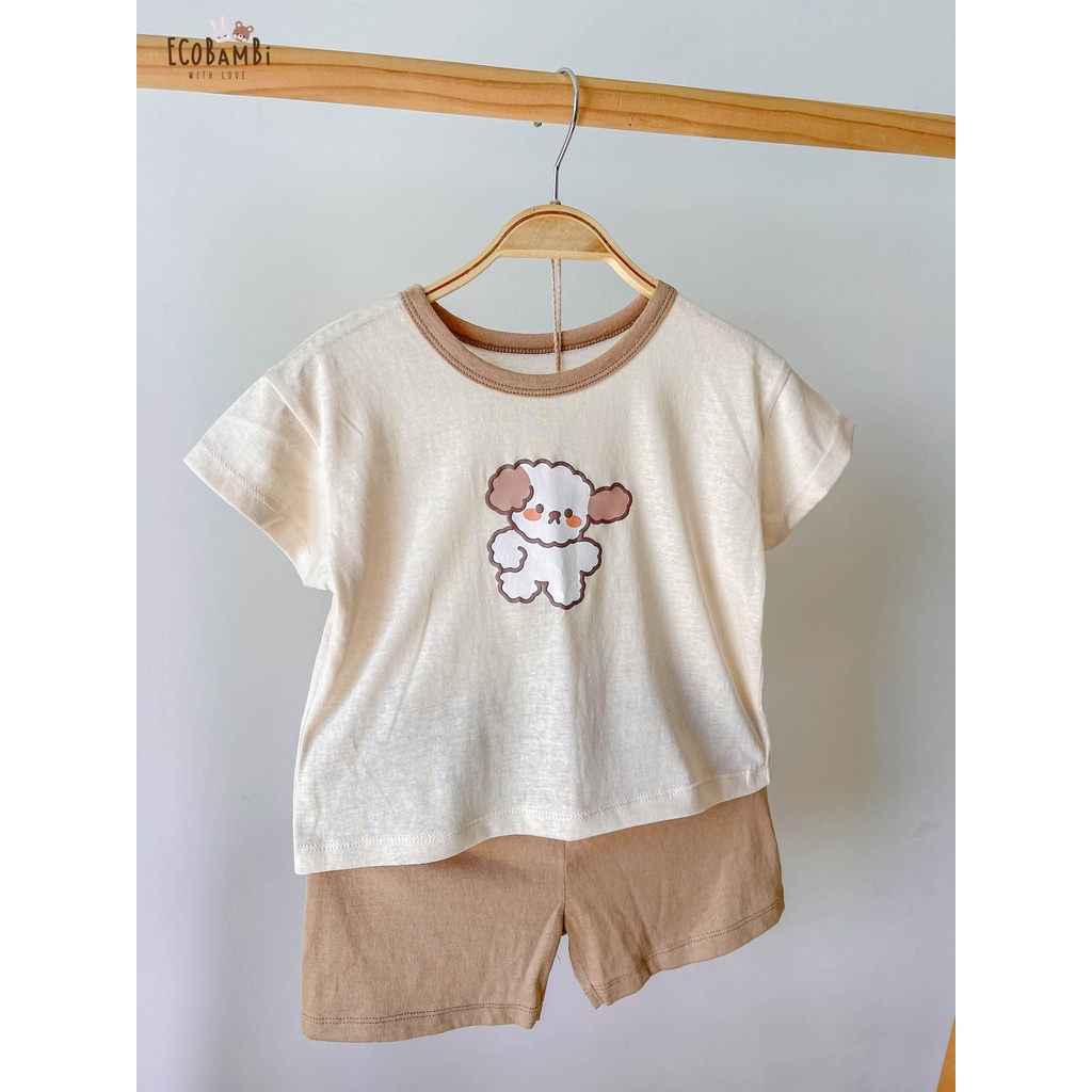 Bộ thun cotton phong cách Hàn Quốc EcobambiWithLove