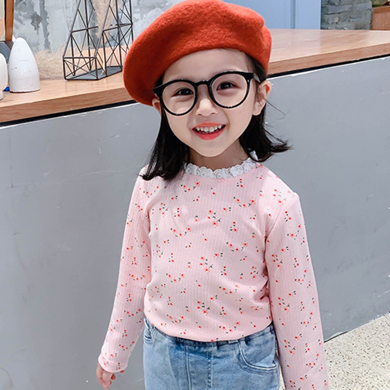 Áo Cổ Bèo In Hoa Hàn Quốc Cho Bé Gái